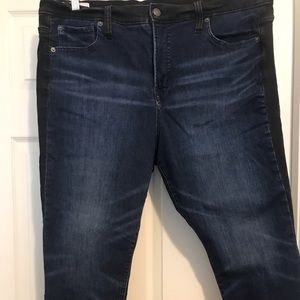 Gap Two Tone Skinny Jeans with Raw Hem Sz 35 20